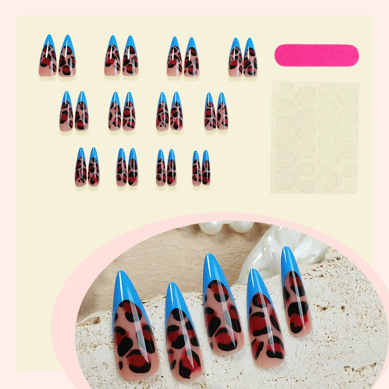 Kreatives Kunstnagelset mit Leoparden-Details Karnz