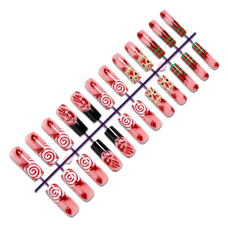 Kreatives Kunstnagelset mit gruseligen Halloween-Motiv Karnz