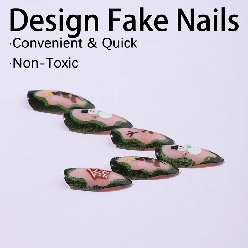 Kreatives Kunstnagelset mit festlichen Weihnachtsmotiven und Glanz Karnz