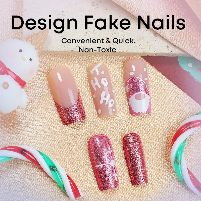Kreatives Kunstnagelset mit festlichen Glitzer- und Weihnachtsmotiven Karnz