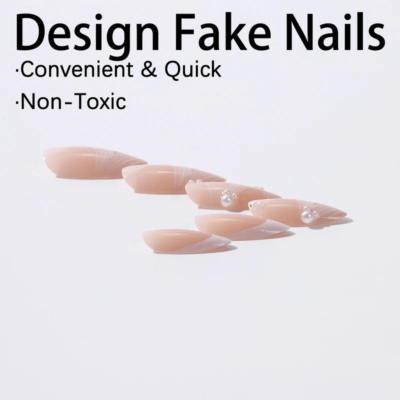Kreatives Kunstnagelset mit eleganten Spitzen und Glitzerverzierungen Karnz