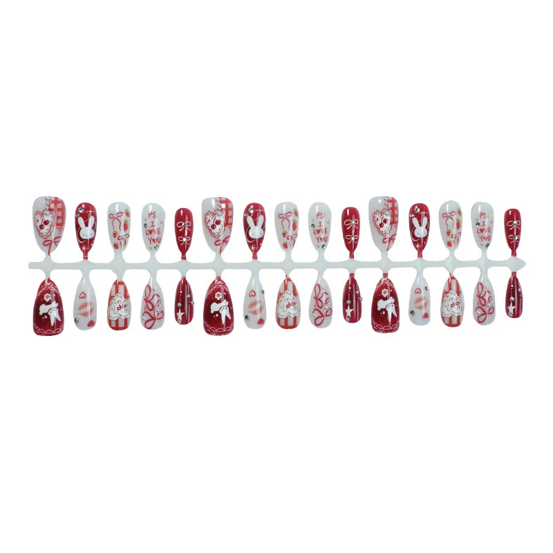 Kreatives Kunstnagel-Set mit romantischen Herz- und Tiermotiven Karnz