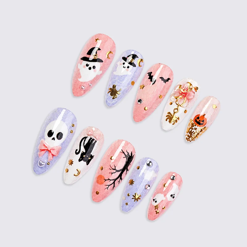 Halloween Kunstnagelset mit kreativen, gruseligen Motiven Karnz