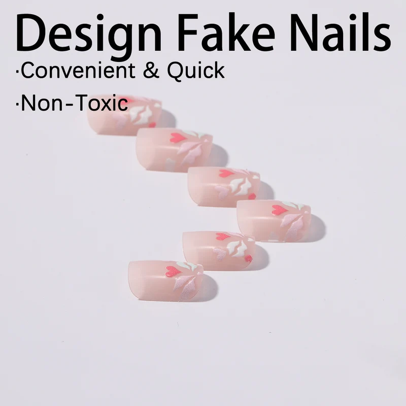 Fußnagelkunstset mit romantischen Herz- und floralen Designs Karnz