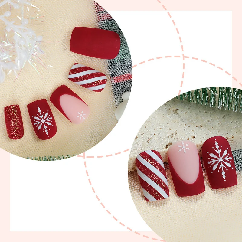 Festliches Kunstnagelset mit winterlichen Motiven Karnz