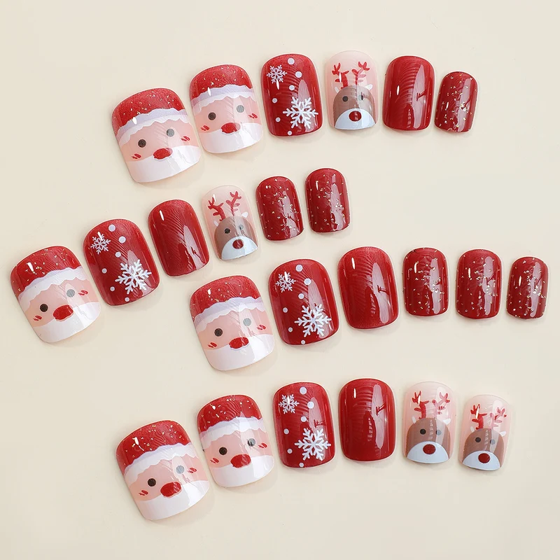 Festliches Kunstnagelset mit Weihnachtsmotiven Karnz