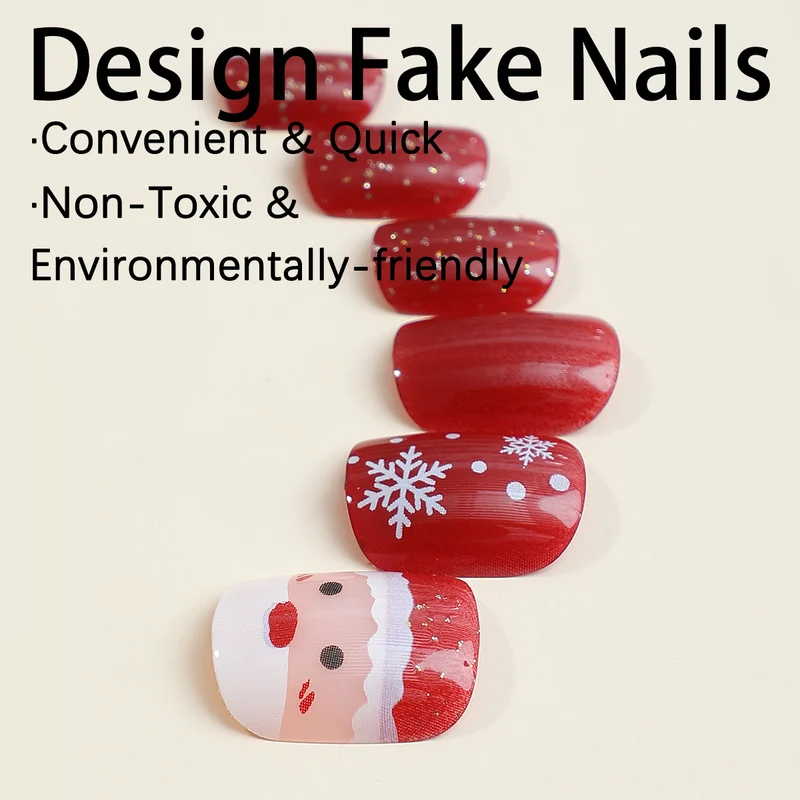 Festliches Kunstnagelset mit Weihnachtsmotiven Karnz