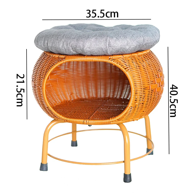 Gemütlicher Rattan Aufbewahrungshocker Karnz