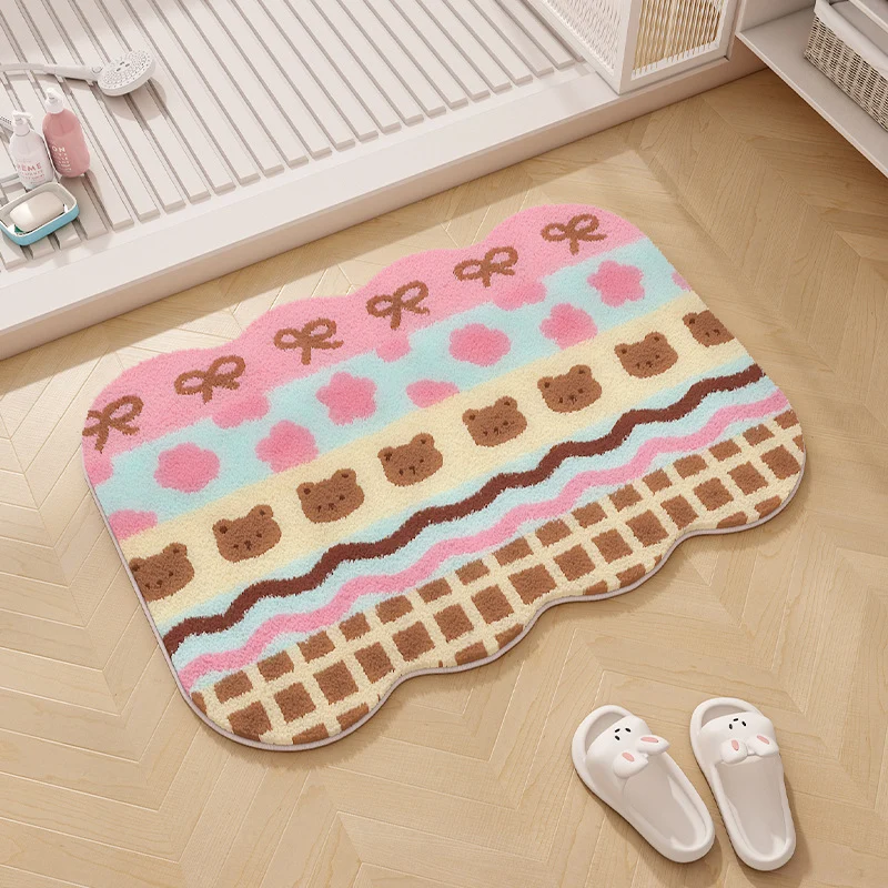 Regenbogen-Themen Plüsch Memory Foam Badmatte