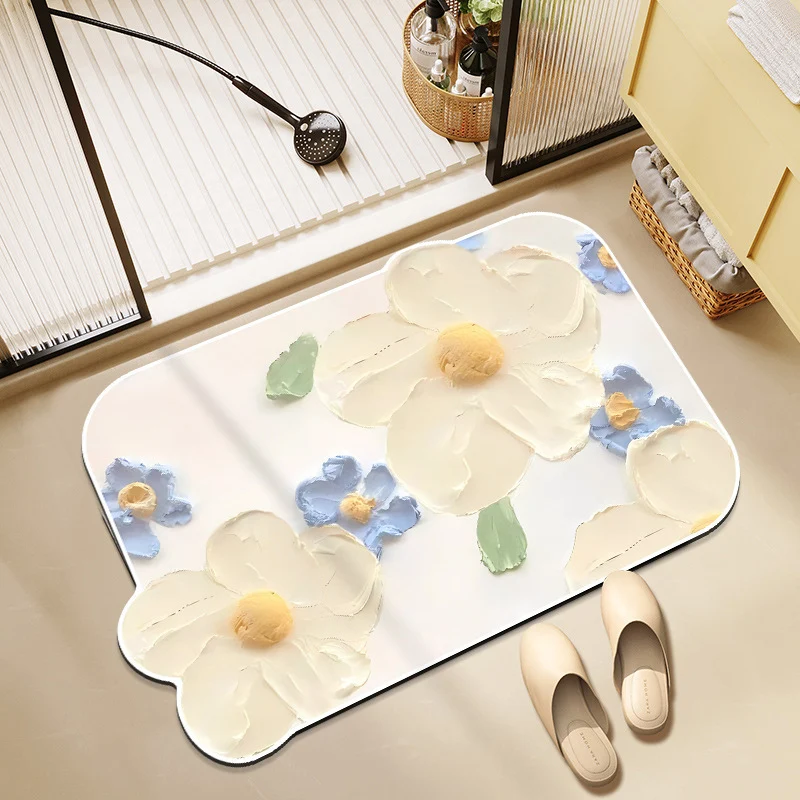 Blumenmuster Memory Foam Badezimmermatte