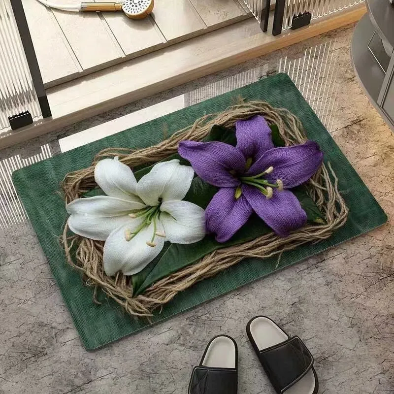 Blumeninspiriertes dekoratives Teppichmatte