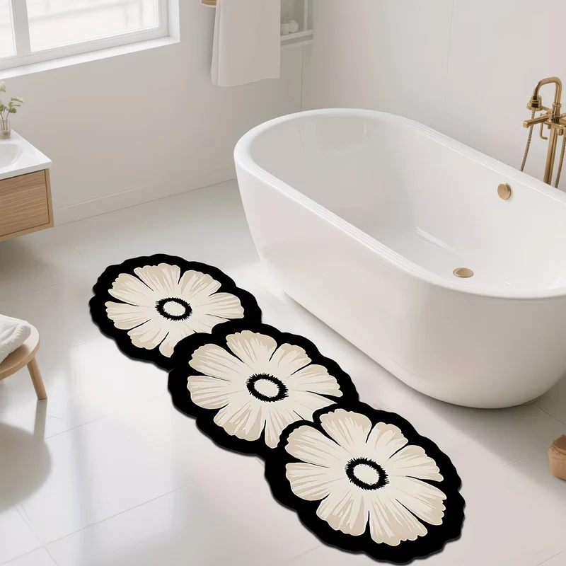 Dekorative Badematte mit floralen Mustern