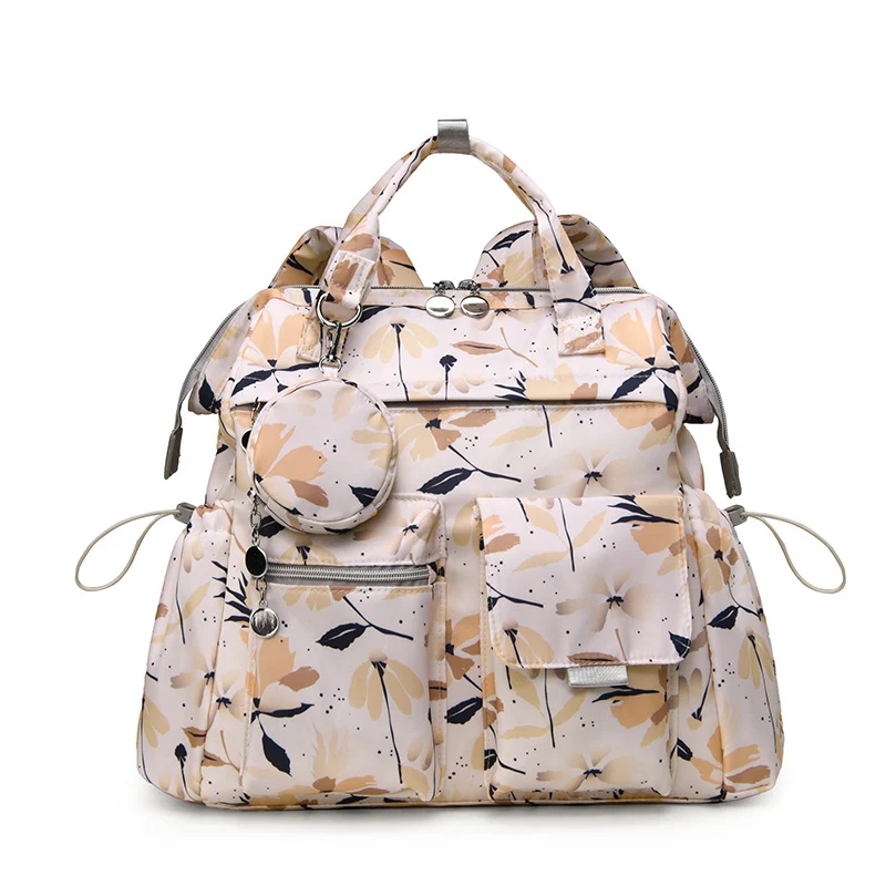 Blumenmuster Multi-Taschen Wickelrucksack Karnz