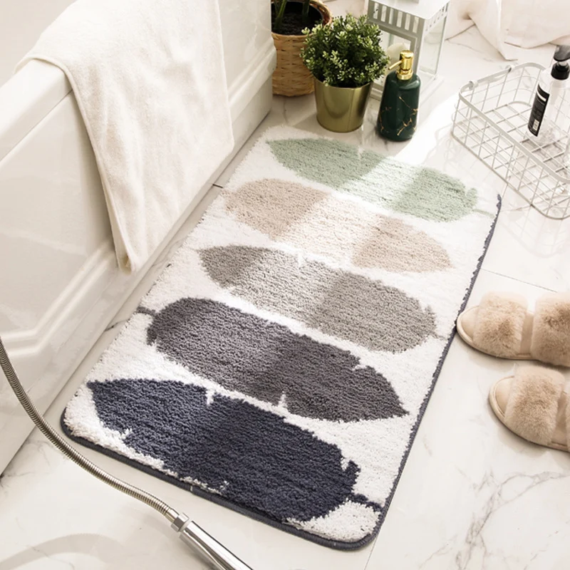 Strukturierter Blattdesign Badmatte