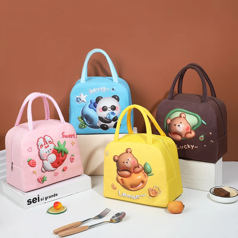 Niedliche mit Tieren bedruckte isolierte Lunch-Tasche