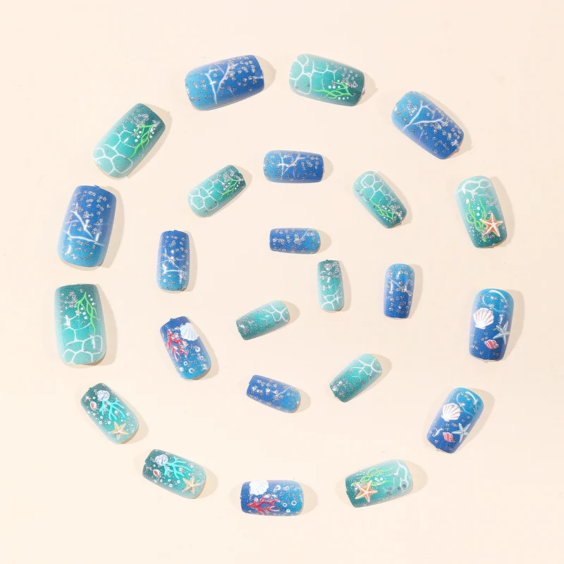 Ozean-inspiriertes Acryl-Nagelkunst-Set Karnz