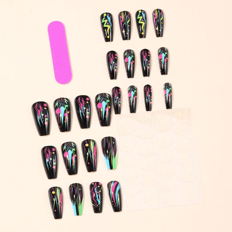 Neon Abstract Artistic Nail Art Extensions Karnz