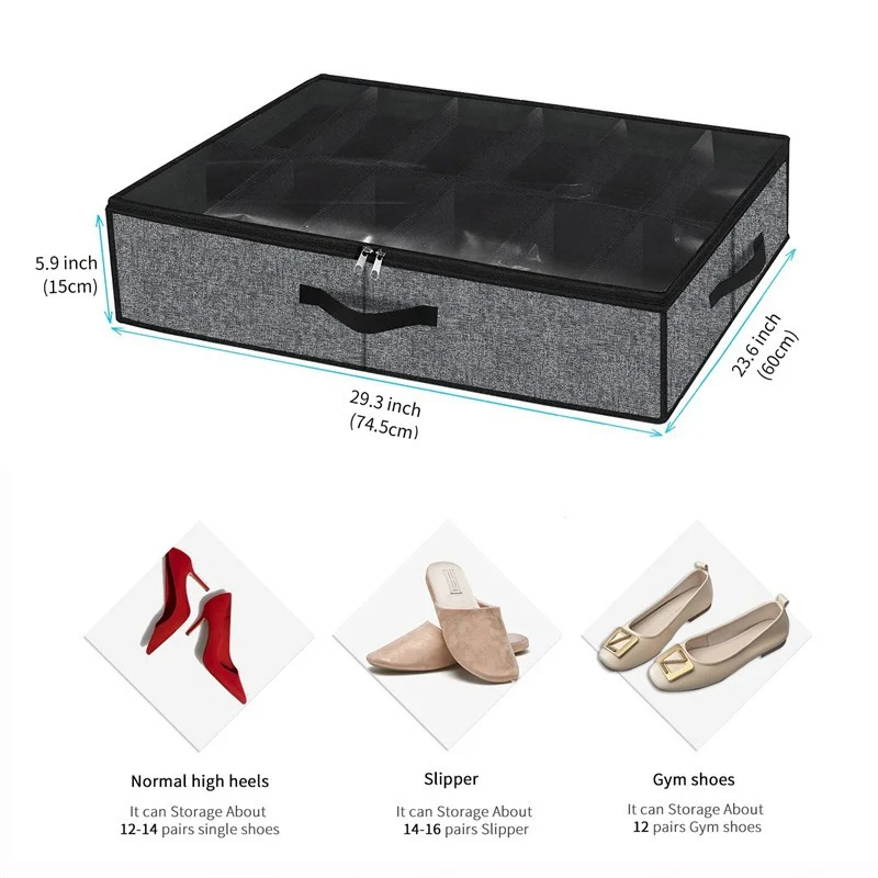Unterbett Storage Organizer mit klarem Deckel