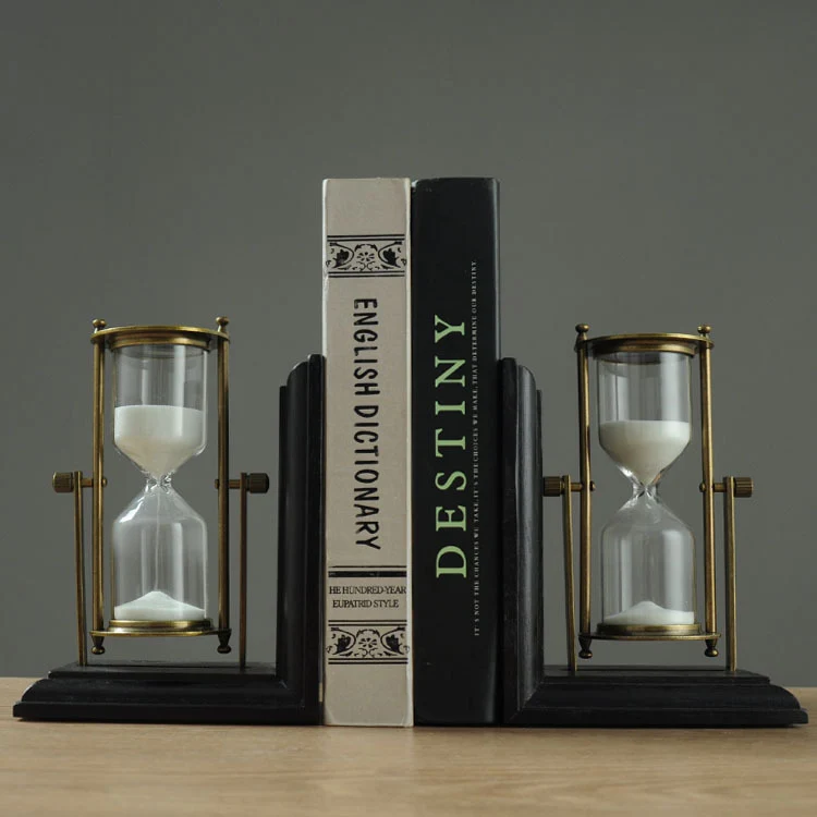 Vintage dekorative Sanduhr Buchstützen