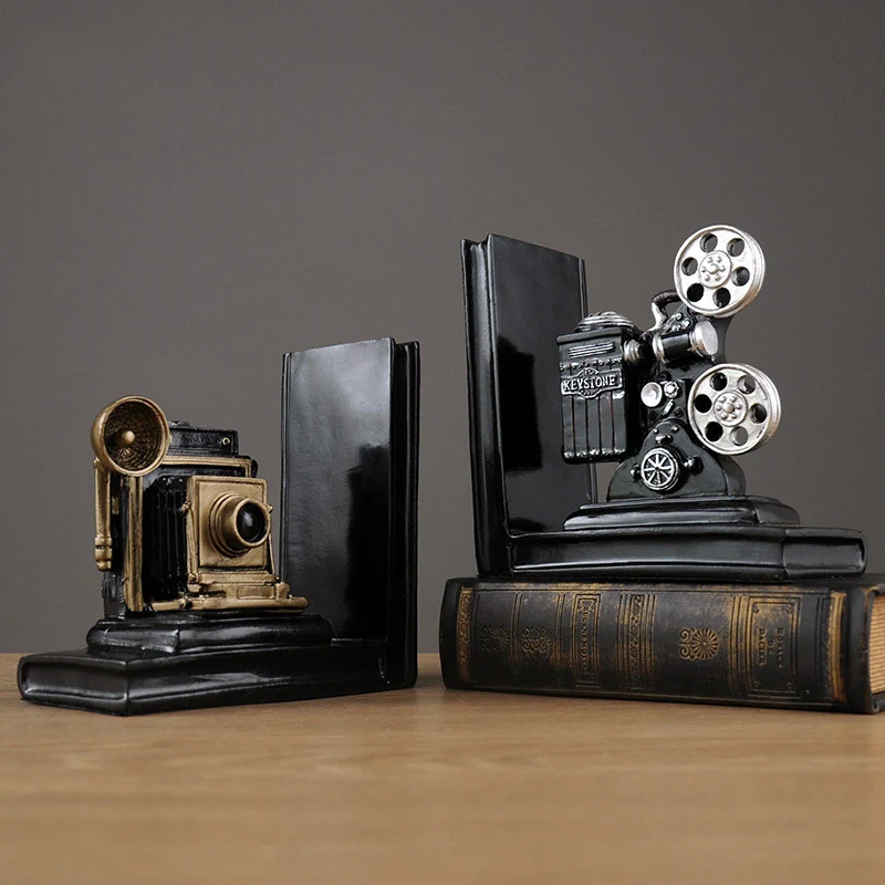 Vintage Kamera und Filmprojektor Buchstützen