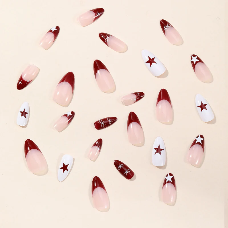 Glamouröse Star-Akzent Nagelkunst Verlängerungen Karnz