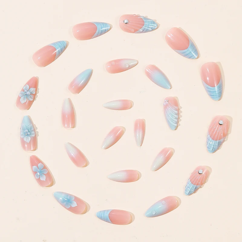 Blumen Skulptierte Acryl Nagelkunst Verlängerungen Karnz