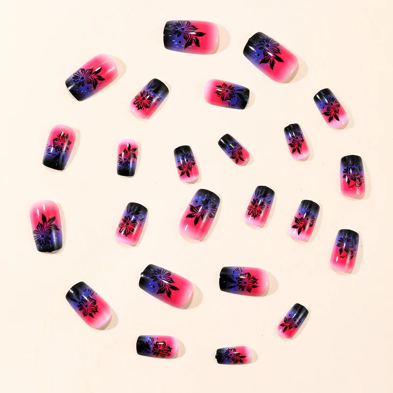 Florale Ombre Acryl Nagel Kunst Extensions Karnz