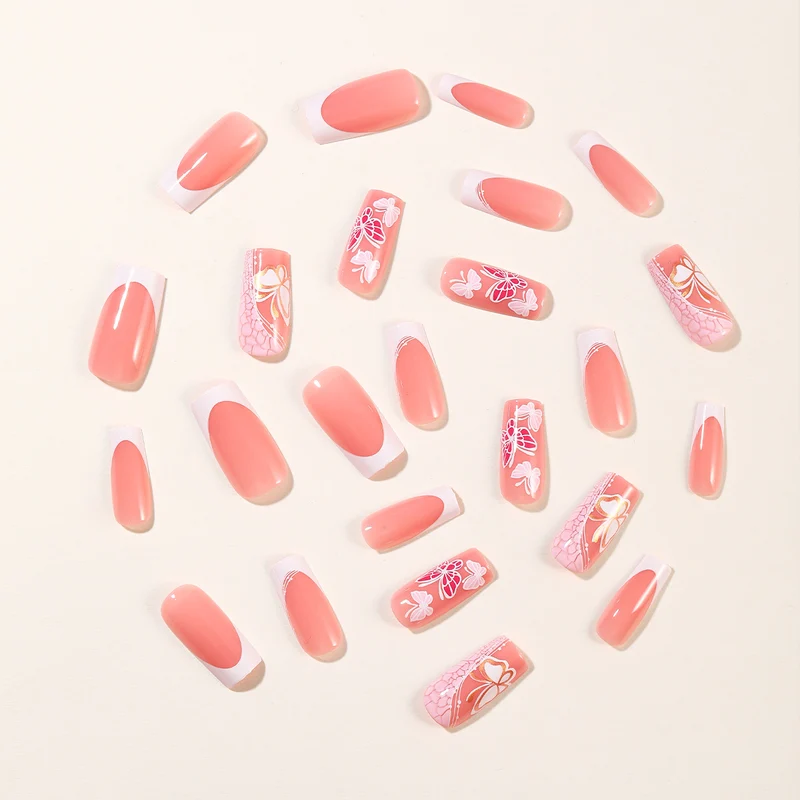 Blumenverzierte Acryl-Nagelverbesserungen Karnz