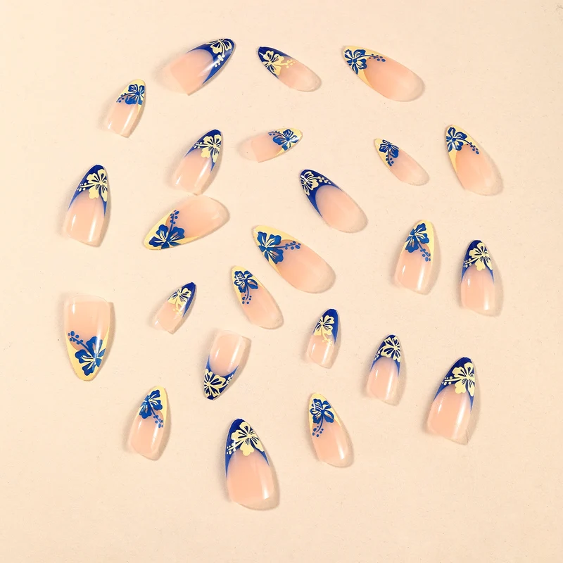 Blumenkunst Französisch Spitze Nagel Set Karnz