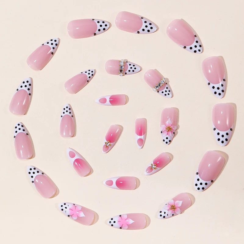 Florale Akzent Stiletto Nagelkunst Extensions Karnz