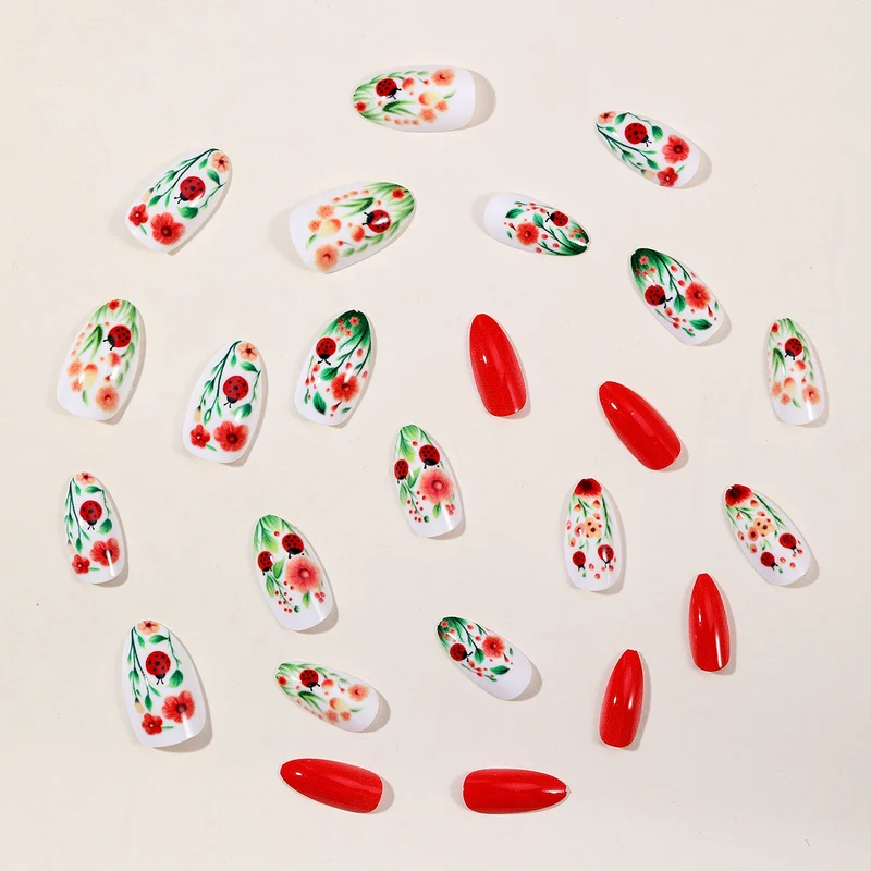 Floral-Accent 3D Nagel Kunst Erweiterungen Karnz