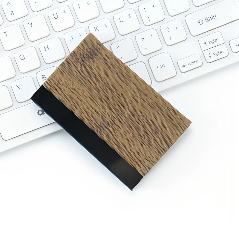 Premium Holz-inspiriertes Geldbörse Kartenhalter