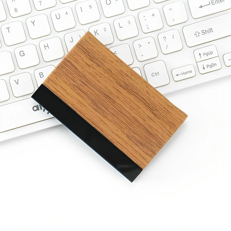 Premium Holz-inspiriertes Geldbörse Kartenhalter