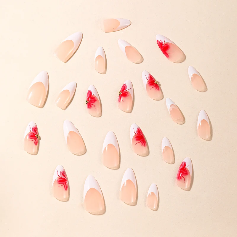 Elegante Floral Stiletto-Nagelverlängerungen Karnz