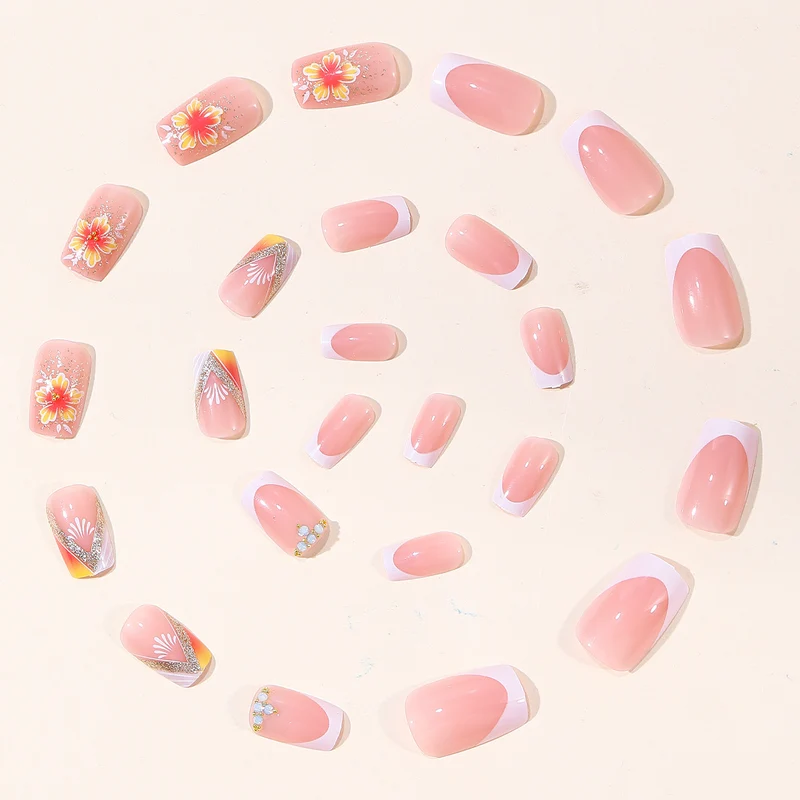 Elegante Florale Französische Spitze Nagelkunst Karnz