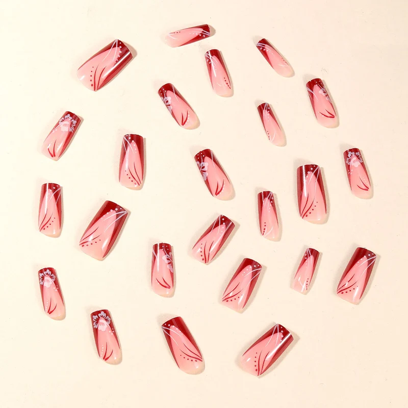 Elegante florale Acryl-Nagelkunstverlängerungen Karnz 1789713557