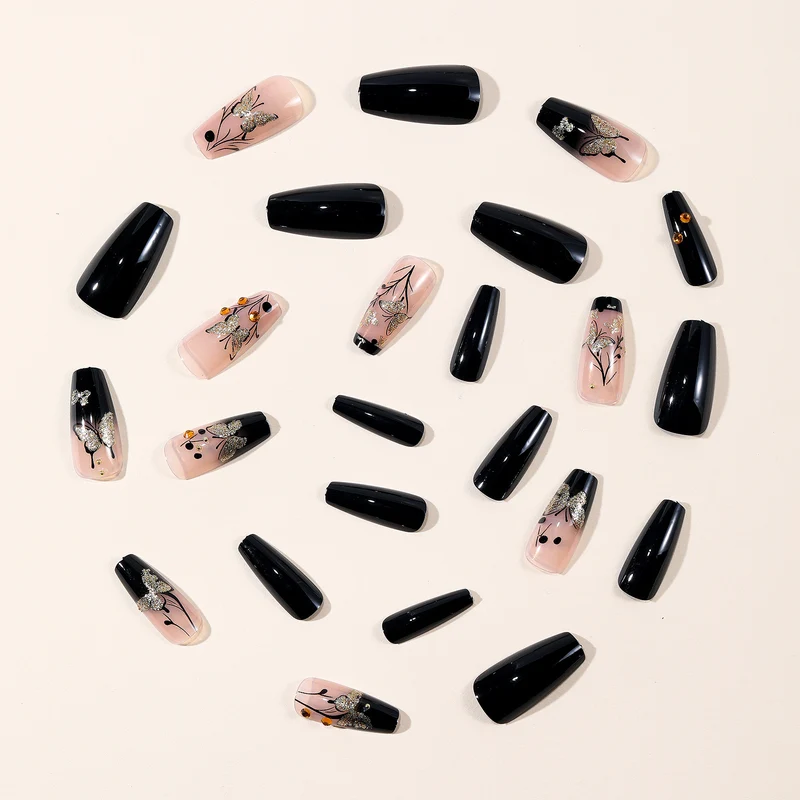 Elegante Schmetterlings-Themen 3D Nagelkunst Extensions Karnz