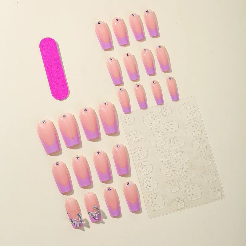 Elegante Schmetterlings-inspirierte Acryl-Nagelkunst-Erweiterungen Karnz
