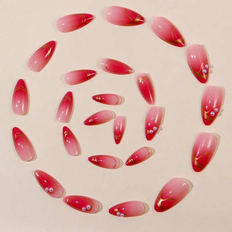 Elegante 3D Perlen Akzent Nagelkunst Verlängerungen Karnz