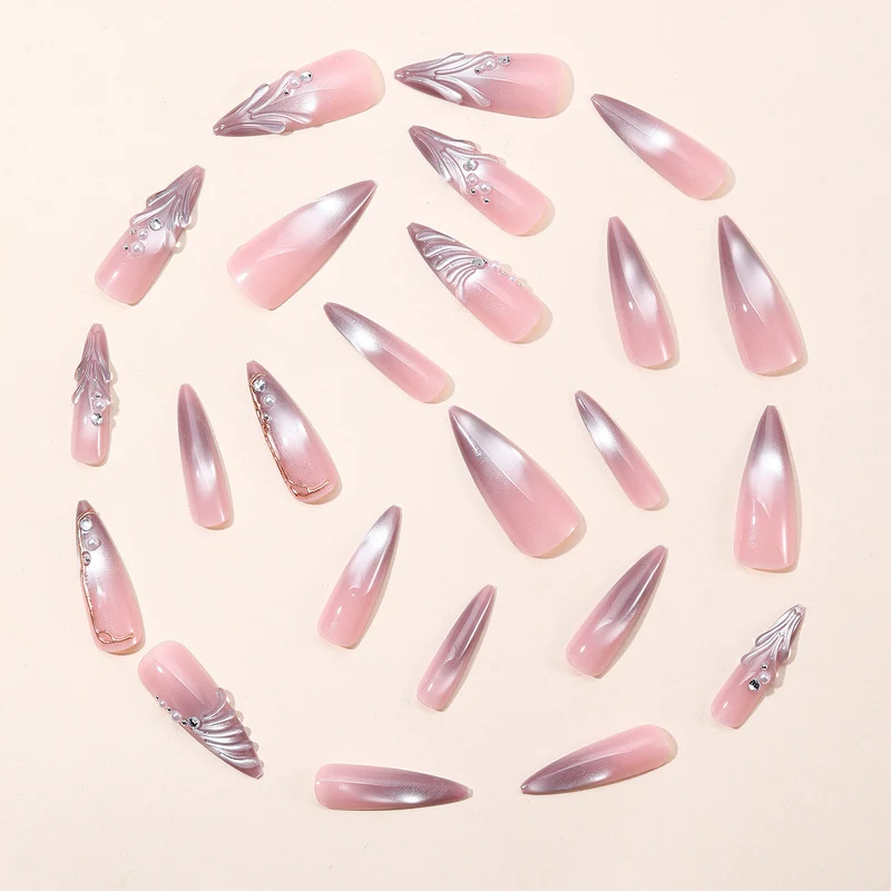 Elegante 3D-Gel-Nagelkunstverlängerungen Karnz