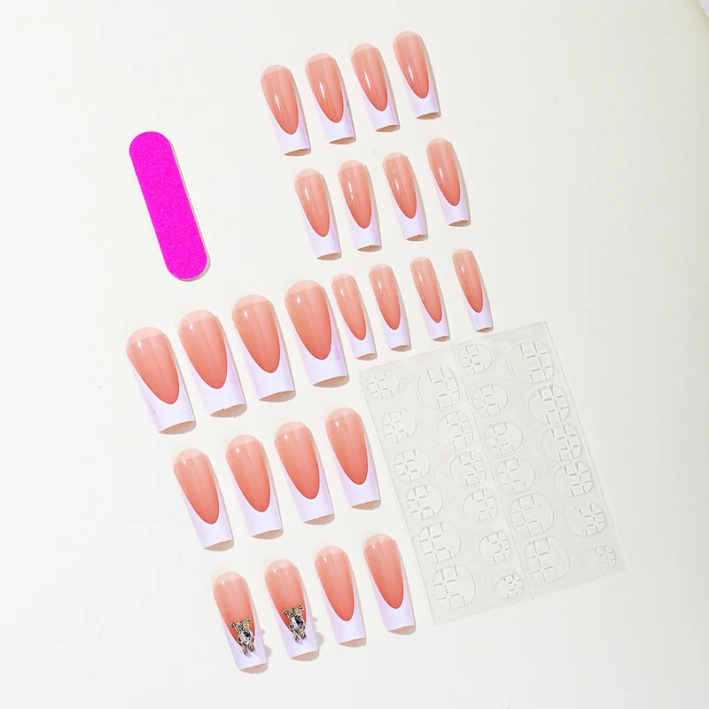 Elegante 3D Französische Spitze Acryl-Nagelkunst Verlängerungen Karnz