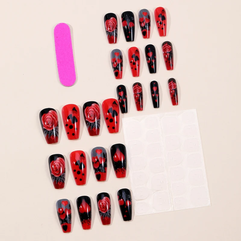 Elegante 3D Blumige und Herz Acryl Nagelkunst Verlägerungen Karnz