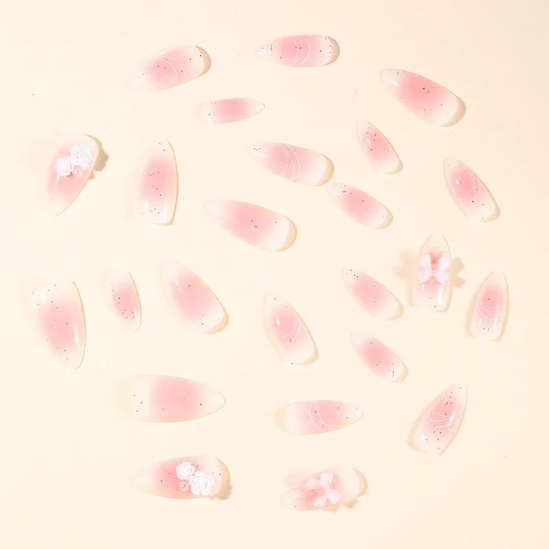 Elegante 3D Schleifenakzent Nagelkunstverlängerungen Karnz