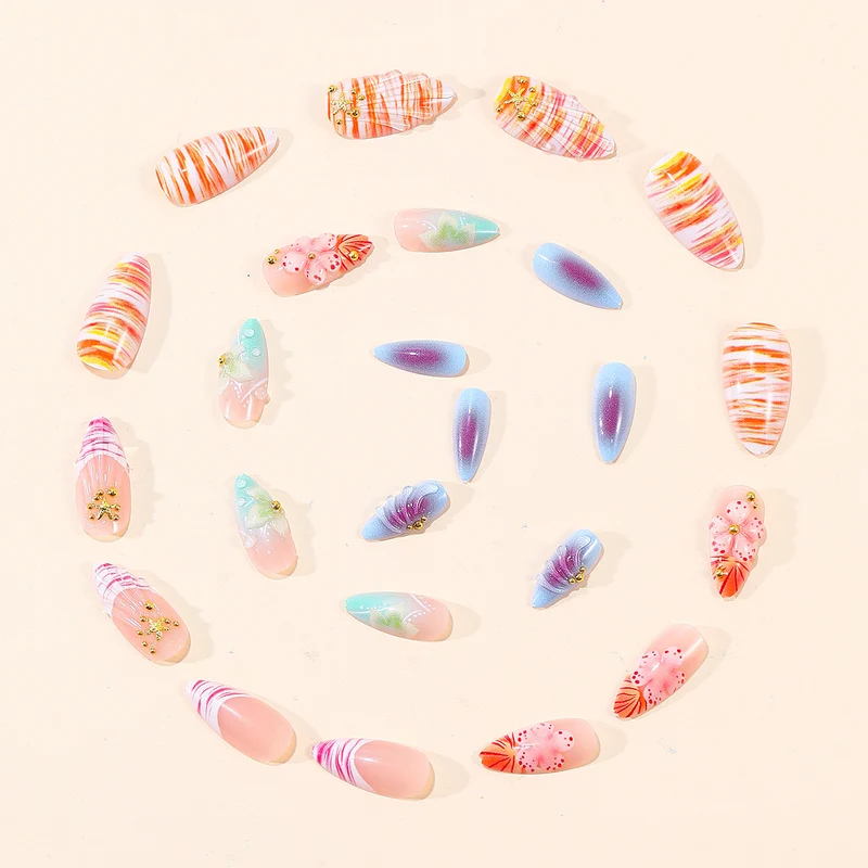 Dekoratives Floral 3D Acryl Nagelkunst Design Karnz