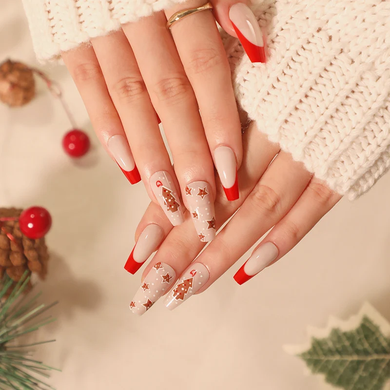 Elegante Acryl-Nägel mit goldenen Akzenten Karnz