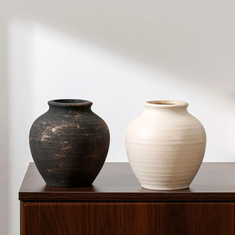 Handgefertigte Terrakotta Vase Karnz