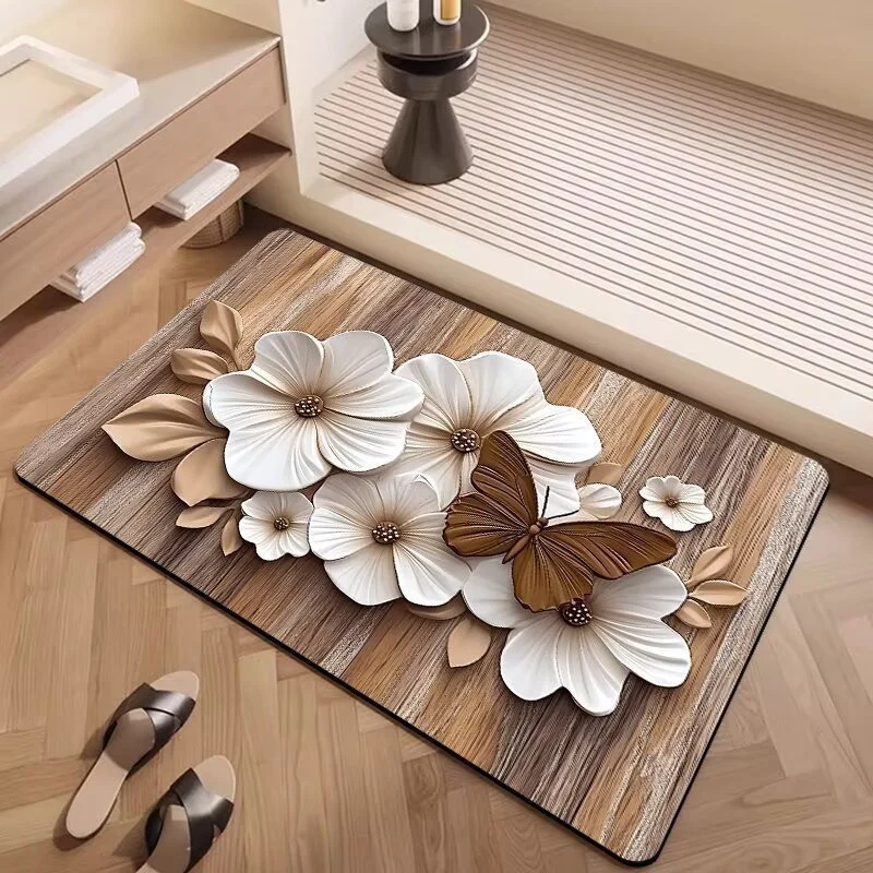 Dekorative florale Badmatte