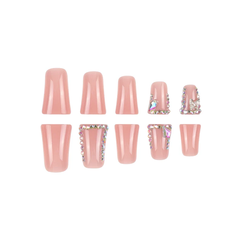 Rhinestone-beschichtete Press-On Nagelkunst Karnz