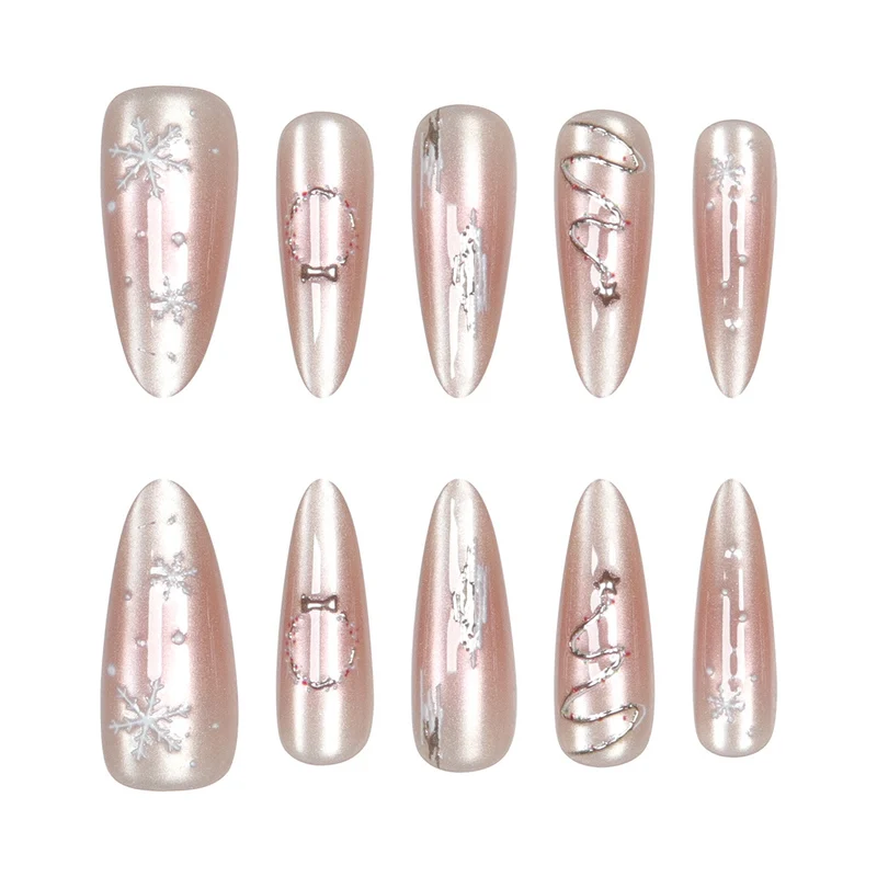 Premium Stiletto Press-On Nägel mit elegantem gefrostetem Design Karnz