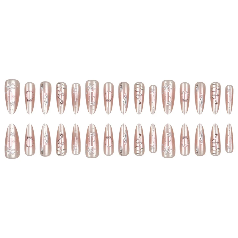 Premium Stiletto Press-On Nägel mit elegantem gefrostetem Design Karnz